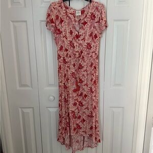 Knox Rose Pink/red Floral Midi Dress
